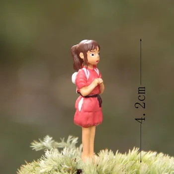 Hayao Miyazaki Stiklo Beveidis Vyrų Dervos Chihiro Mergina Micro Sodo Oranments Veiksmų Skaičius Žaislas