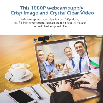 HD 1080P Kamera 110 Laipsnių Pasukti Smart Web Kamera USB Tvarkyklės Nemokama Video Konferencija Kamera, Built-in Mic Nešiojamieji kompiuteriai VNT