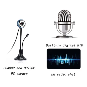 HD 640*480P Kamera, Kompiuteris PC Web Kameros Mikrofonas Live Transliacijos Vaizdo skambučius, Konferencijos, Darbo, Mokymo