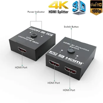 HDMI Splitter Full HD 1080p 3D 4KX2K Video HDMI Jungiklis Switcher 1X2 2X1 Split 1-2 Iš Stiprintuvo Dvigubas Ekranas HDTV