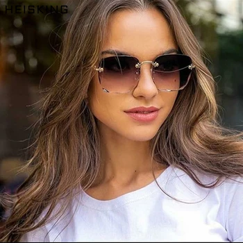 HEISKING 2020 Prabanga Vintage akiniai nuo saulės moterims Prekės ženklo Dizaineris Negabaritinių Moterų saulės akiniai lady Veidrodis Atspalvių UV400