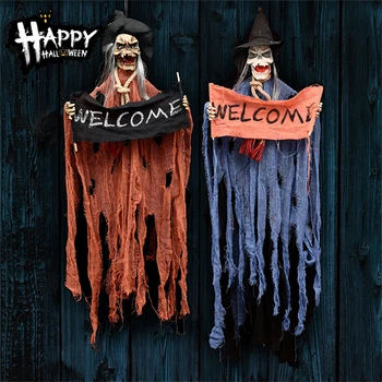 Helovinas haunted house, baras siaubo apdailos rekvizitai kabinti dvasios papuošalai kaukolė pakabukas Šviesos Akis Zombie Dvasios