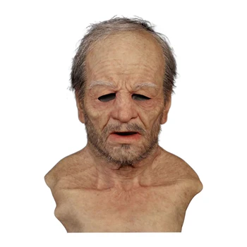 Helovinas Vyras Latekso Kaukė Visiškai Galvos Modeliavimas Žmogaus Veido Kaukė Su Plaukų Siaubo Galvos Apdangalai Shield Cosplay Kostiumas Šalis Prop