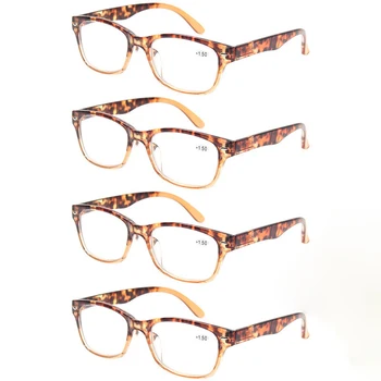Henotin 4 pack Mados spalvingas Skaitymo Akiniai Moterims pavasario vyrių stačiakampio formos akinių rėmeliai Kokybės Skaitytojai