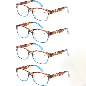 Henotin 4 pack Mados spalvingas Skaitymo Akiniai Moterims pavasario vyrių stačiakampio formos akinių rėmeliai Kokybės Skaitytojai