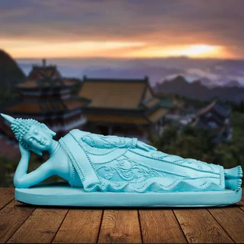 [HHT] Tailandas Mėlyna Budos Statula Papuošalai Indijos Budos Skulptūrų Kūrybos Feng Shui Dervos Namų Dekoro Priedai