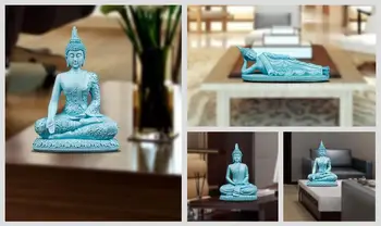 [HHT] Tailandas Mėlyna Budos Statula Papuošalai Indijos Budos Skulptūrų Kūrybos Feng Shui Dervos Namų Dekoro Priedai
