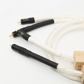 Hifi garso X 1pair RCA kištukai pratęsimo RCA kabelis HI end Sidabro padengtą RCA kabelis