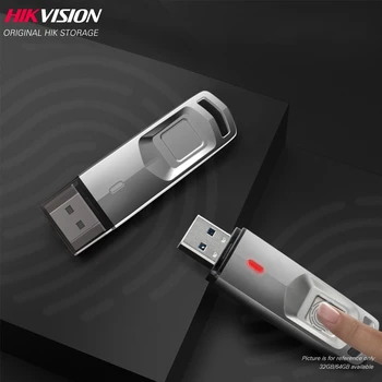 Hikvision HikStorage USB 3.0 Pen Ratai F35 256 GB 128GB 64GB 32GB Su pirštų Atspaudų Atpažinimo Metalo USB Flash Drive #M200F
