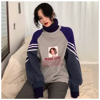 Hip-Hop Golfo Spausdinti Kratinys Viršų Palaidinės Moterų Harajuku streetwear megztinis moterims, negabaritinių Mados Hoodies YT50179