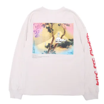 Hip-Hop P Kanye West VAIKAI ŽR. VAIDUOKLIS T-shirt Vyrai Moterys Megztinis ilgomis rankovėmis marškinėliai Takashi Murakami akvarelė spausdinimo Tee