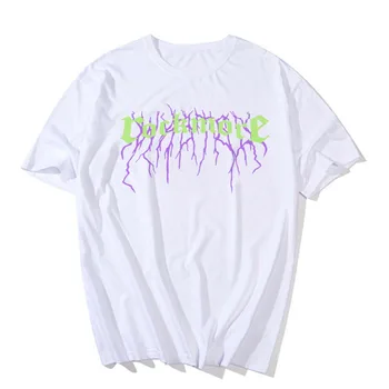 HipHop Marškinėlius Vasaros Cool Unisex Trumpas Punk, Gothic Harajuku Rankovėmis Marškinėliai Laiškas Spausdinti Vintage marškinėliai Streetwear Negabaritinių viršūnės