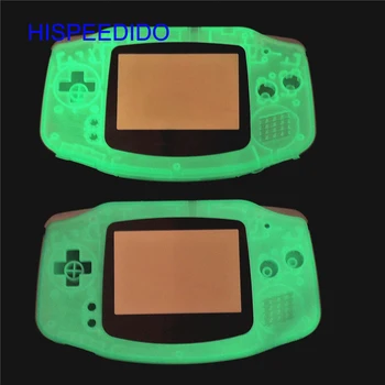 HISPEEDIDO Žalia Gameboy Advance Švyti Tamsoje Noctilucent Plastiko Lukštais Atveju Būsto Ekranas objektyvas GBA Šviesos Dangtis