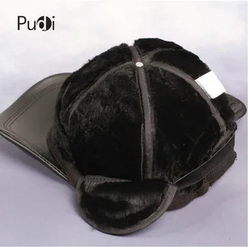 HL062 Vyrų natūralios Odos Cap /Newsboy /Beretė /Cabbie Kepurės/ skrybėlės rusijos žiemos šiltos kepurės su tikru kailiu viduje