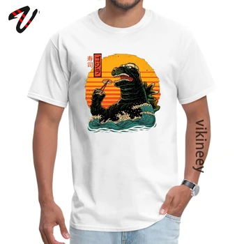 Hokusai Dragonzilla Monstras Dragon Suši Banga T Shirts Japonijos Saulėlydžio Klasikinis Marškinėlius Vyrams Asmeninį Tee-Shirt O-Kaklo