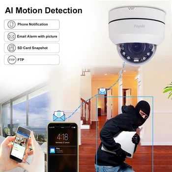 Home Security CCTV Auto Stebėjimo IR Dome PTZ Kamera 4X Zoom Belaidžio WIFI ONVIF 1080P IP Kameros H. 265 Dviejų krypčių Garso 25fps P2P SD