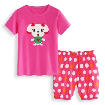 Hooyi Mergaičių naktiniai marškiniai, pižamos Rinkiniai 2 3 4 5 6 7 metų, Mielas Šuo Kūdikių Drabužiai Tiktų Vasaros Mergaitė Princesė Vaikų pijamas Kūdikių drabužių rinkinys