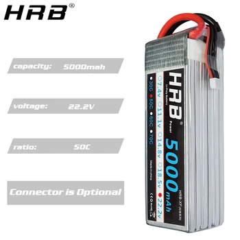 HRB 6S 22.2 V Lipo Baterija XT60 2200mah 1800 2600mah 3300mah 4000mah 5000mah 6000mah 10000mah 12000mah 16000mah 22000mah RC Dalys