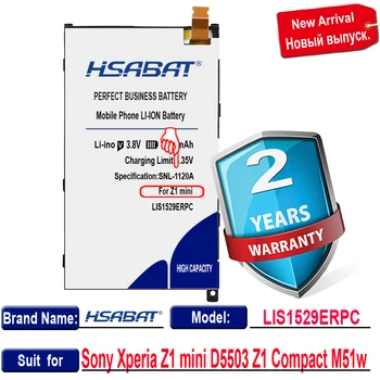HSABAT Naujas 4000mAh LIS1529ERPC Mobiliojo Telefono Baterija Sony Xperia Z1 mini Baterija Z1mini D5503 Z1 Kompaktiškas M51w Baterija
