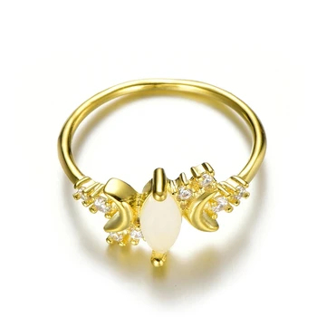 HuiSept Madinga 925 Sidabro Papuošalai Žiedas Moterims Opal Brangakmenių Papuošalai Vestuvių Pažadas Šalies Dovanų Didmeninės Aukso Spalvos Žiedų