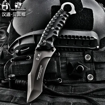 HX lauke Aukštos kokybės taktinis peilis multi įrankis paviršiaus padengta titano arba su nereguliuojamais juodo Peilis Kempingas Įrankis, išgyvenimo medžioklės knive