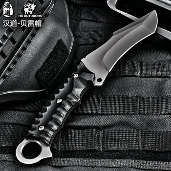 HX lauke Aukštos kokybės taktinis peilis multi įrankis paviršiaus padengta titano arba su nereguliuojamais juodo Peilis Kempingas Įrankis, išgyvenimo medžioklės knive