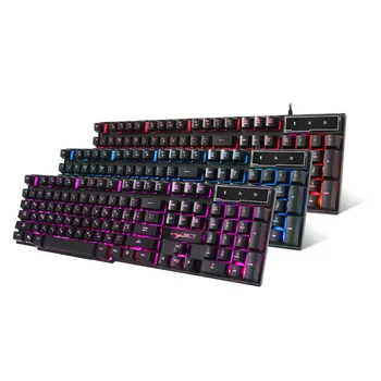 HXSJ R8 Žaidimų Klaviatūra 104keys rusų/anglų Keybboard 3 Spalvų LED Apšvietimu Panašių Mechaninė klaviatūra Jaustis PC Žaidimai