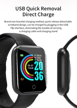 I5 Smart Žiūrėti Sporto Pedometer Širdies ritmas, kraujospūdžio Stebėsenos Vyrai Moterys Y68 D20 Smartwatch Už 