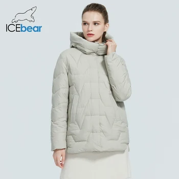 Icebear 2020 naujas žiemos moteriškų paltų moterų slim-fit gobtuvu medvilnės parko mados ponios drabužiai GWD20305I