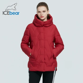 Icebear 2020 naujas žiemos moteriškų paltų moterų slim-fit gobtuvu medvilnės parko mados ponios drabužiai GWD20305I