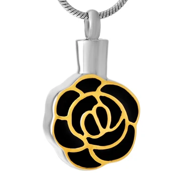 IJD9202 Nerūdijančio Plieno Gėlių Formos Mylintis Rose Dizaino Atminimo Karoliai Kremavimo Pakabukas Pelenų Turėtojas Balsuokite Atmintį Papuošalai