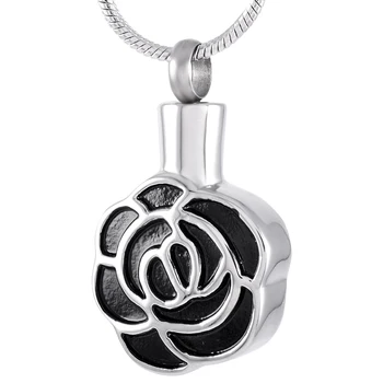 IJD9202 Nerūdijančio Plieno Gėlių Formos Mylintis Rose Dizaino Atminimo Karoliai Kremavimo Pakabukas Pelenų Turėtojas Balsuokite Atmintį Papuošalai