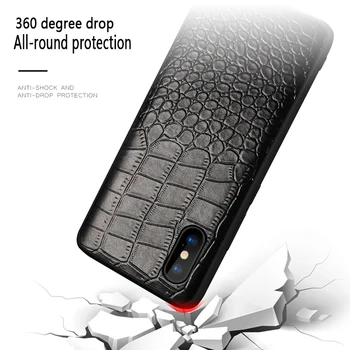 IKOLE Originali Odinis dėklas iPhone 11 12 SE 2020 Prabangus Krokodilo Modelio Telefonas, Pilnas draudimas 