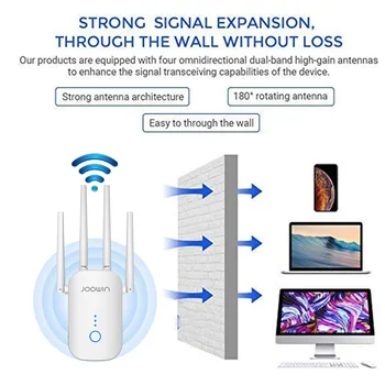 Ilgai WiFi Range Extender Kartotuvas 1200Mbps Signalas, Booster 2.4 G + 5 ghz Dual Band wifi Stiprintuvas Kartotuvas/Belaidis Prieigos Taškas