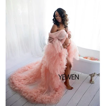 Ilgomis Rankovėmis Motinystės Suknelė Photoshoot ar Babyshower Motinystės Suknelė Dizaineris Fotografavimo Suknelę vakarinę Suknelę 2020 m.
