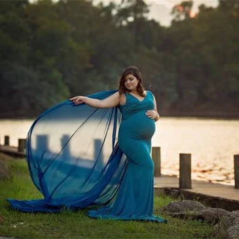 Ilgą Šifono Motinystės Suknelė, Apsiaustas Nėštumo Fotografija Rekvizitai Seksualus Maxi Motinystės Suknelė Baby Shower Suknelės universalūs Suknelė