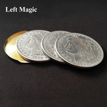 Iliuzija Monetos ( Morgan Monetų Versija) Magija Gudrybės 3 Skristi Monetos Triukui Rekvizitai Gaisro Komedija Žiedas