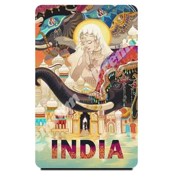 Indija suvenyrų magnetas derliaus plakatas