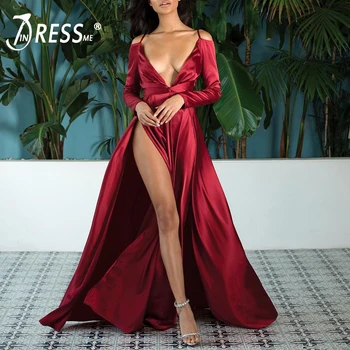 INDRESSME Naujas Moterų Mados Sexy Diržas ilgomis Rankovėmis Grindų Ilgis-Line Suknelė Šalis Ritininės Slidinėti Diržų Suknelė Vestidos 2019