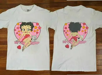 Informacija Apie Vintage Marškinėliai 90S Betty Boop Atgal Spausdinti Kelnaitės Širdis