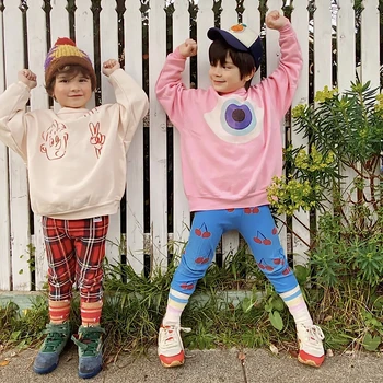 INS banga prekės 2020 naujų karšto berniukų mergaičių megztiniai vaikų rudens ir žiemos drabužių, O-kaklo puloveriai) su medvilnės megztiniai