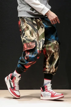 INS Kamufliažas Vyrų Krovinių Kelnės 2020 Metų Hip-Hop Streetwear Vyras Poilsiu Kelnes Japonijos Vyrų Atsitiktinis Sweatpants Plius Dydis
