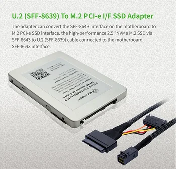 IOCREST U. 2 SFF-8639 M. 2 NVMe PCI-e, I/F SSD HDD Adapteris Pcie Adapteris Keitiklis su Aptvarą Darbalaukio(VSD nepridedami)