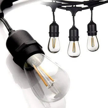 IP65 15VNT Šilta Balta/Daugiaspalvis LED Lemputės S14 String Lemputės E27 LED Šviesą Edisonas, Kaitinamosios Lemputės, Lauko Sodo Vestuvių Šviesos