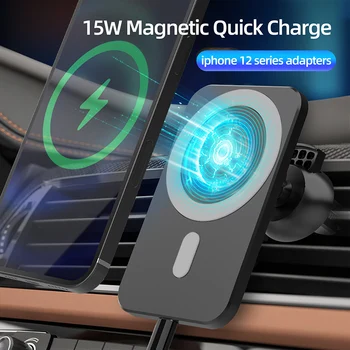 IPhone 12 12 Pro 12Pro Max 12Mini 15W Magsafe Belaidis Kroviklis Magnetinio Telefono Automobilinį Laikiklį Airvent Magnetas Adsorbable Automobilių Mount