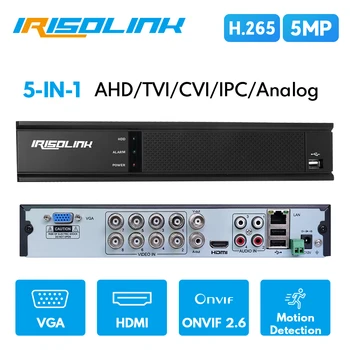 Irisolink 8CH VAIZDO stebėjimo Sistema H. 265+ HD DVR kit 8 720P/1080p/5MP Home Security Vandeniui Lauko Kameros Vaizdo Stebėjimo Komplektas