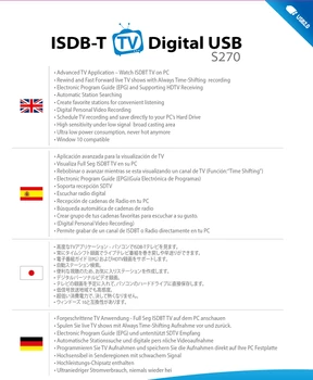 ISDB-T visiškai seg GENIATECH Mygica S270 Skaitmeninis HDTV USB Stick Japonija, Brazilija, Argentina, Peru, Čilės su ispanų portugalų