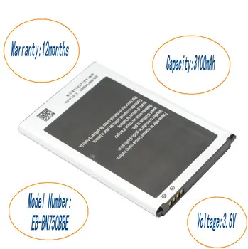 ISkyamS 1x 3100mAh EB-BN750BBE Bateriją, skirtą Samsung Galaxy Note 3 mini Note3 Neo N750 N7505 N7502