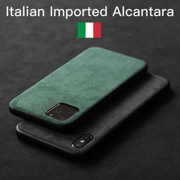 Italijos ALCANTARA Atveju iPhone 12 Pro Max 11 Xs MaxPlus Prabanga Dirbtine Oda Verslo Telefono Atvejais Apima, 