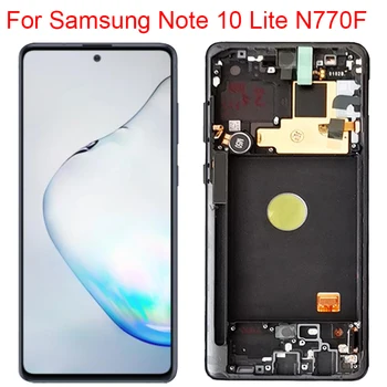 Išbandyta N770F LCD Samsung Galaxy Note 10 Lite Ekranas Su Rėmo Super AMOLED Note10 Lite SM-N770F/DS LCD Jutiklinis Ekranas Dalys